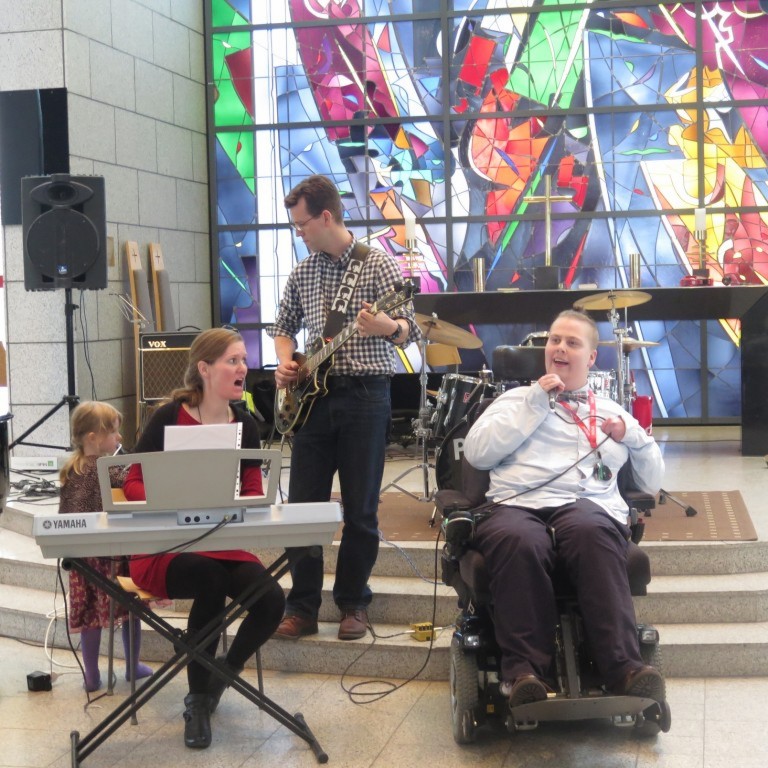 Sveinbjörn tók rock smell á tónleikunum.