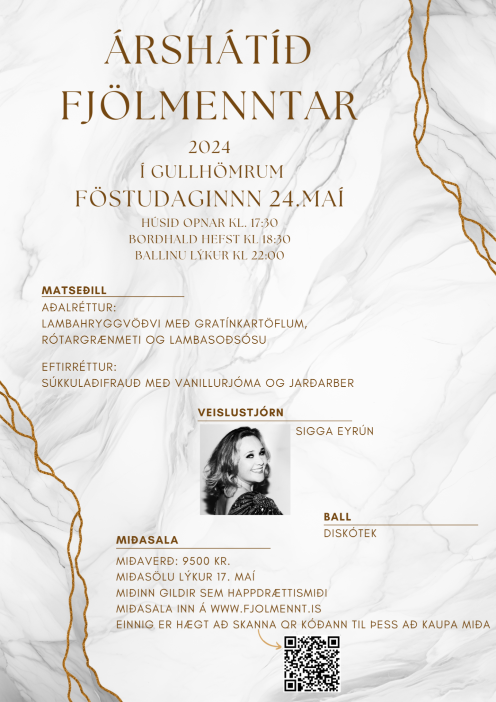 Auglýsing fyrir árshátíð Fjölmenntar 2024