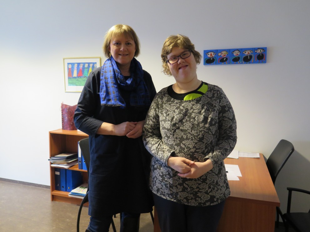 Helga Gísladóttir forstöðumaður Fjölmenntar og Jóhanna Þórkatla.