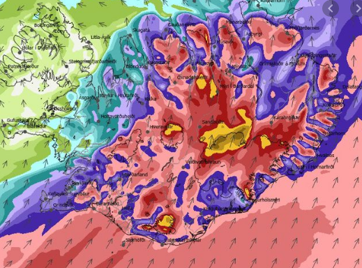Óveður föstudaginn 14. febrúar