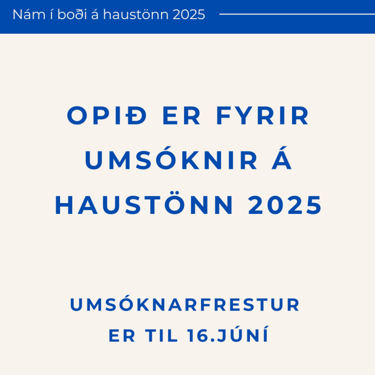 Opið fyrir umsóknir um nám á haustönn