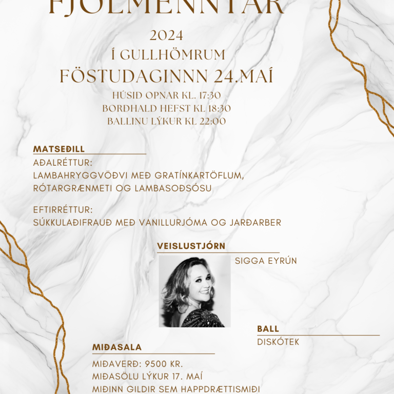 Auglýsing fyrir árshátíð Fjölmenntar 2024